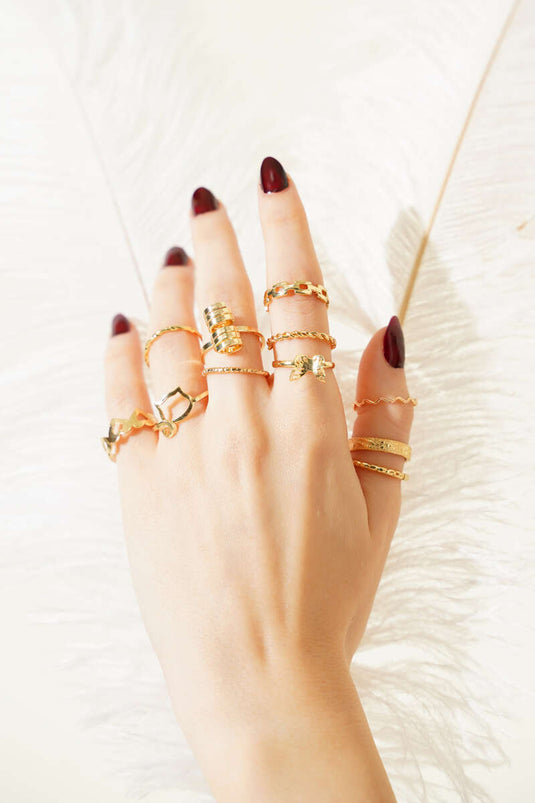 مجموعة خواتم الفراشة المكونة من 10 قطع - تشكيلة 1