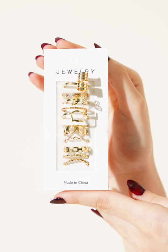 مجموعة خواتم الفراشة المكونة من 10 قطع - تشكيلة 1