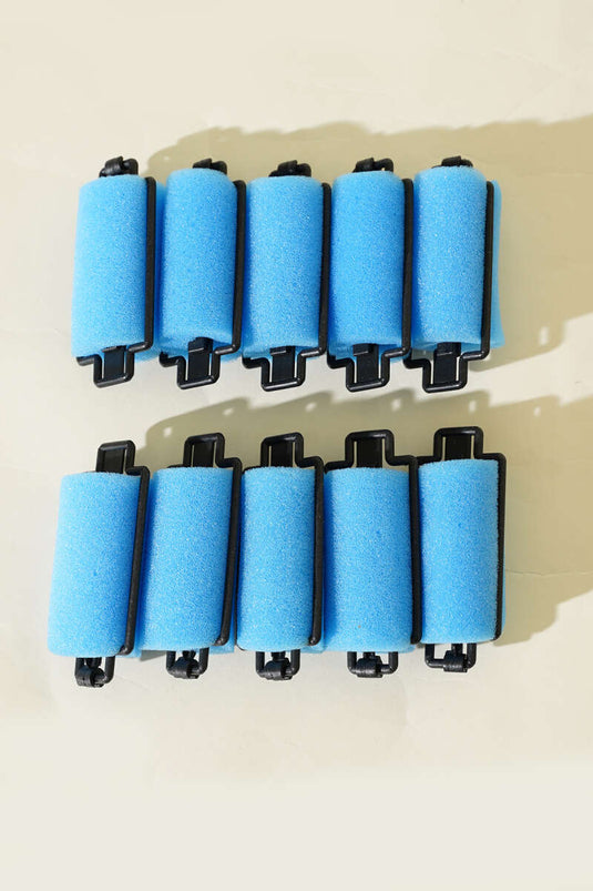 10er-Packung Schwamm-Lockenwickler, Blau