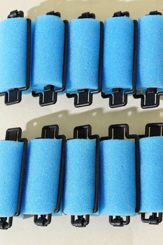 10er-Packung Schwamm-Lockenwickler, Blau