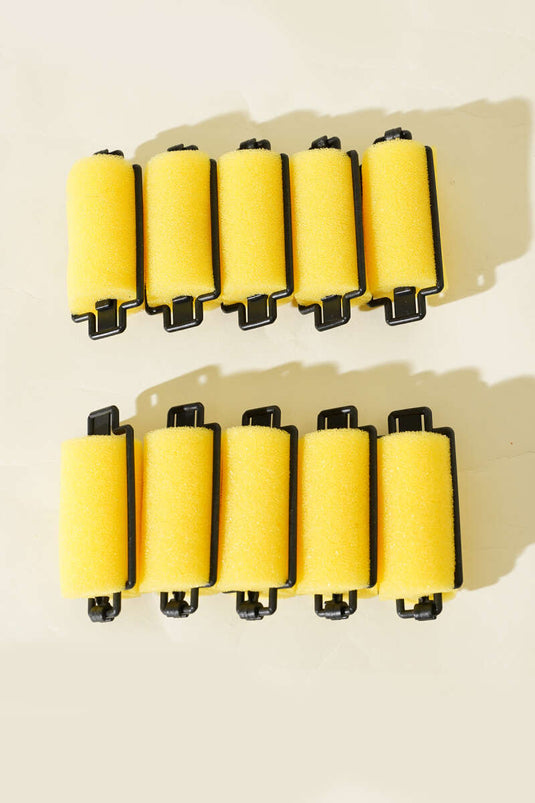 10er-Packung Schwamm-Lockenwickler, Gelb