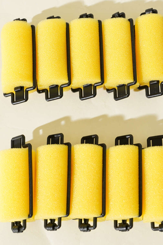 10er-Packung Schwamm-Lockenwickler, Gelb