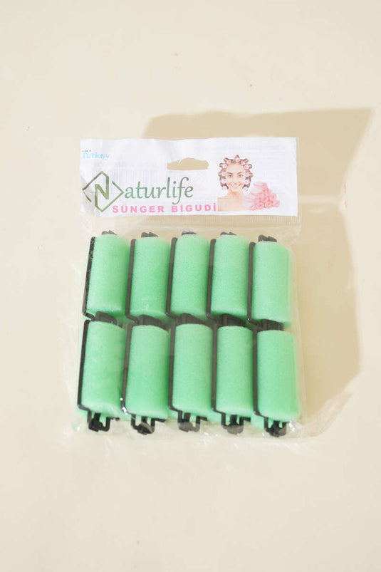 10er-Packung Schwamm-Lockenwickler, Grün