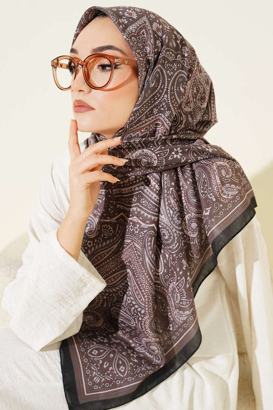 120 cm Ethnic Pattern Scarf Black