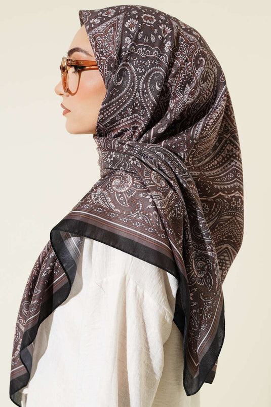 120 cm Ethnic Pattern Scarf Black