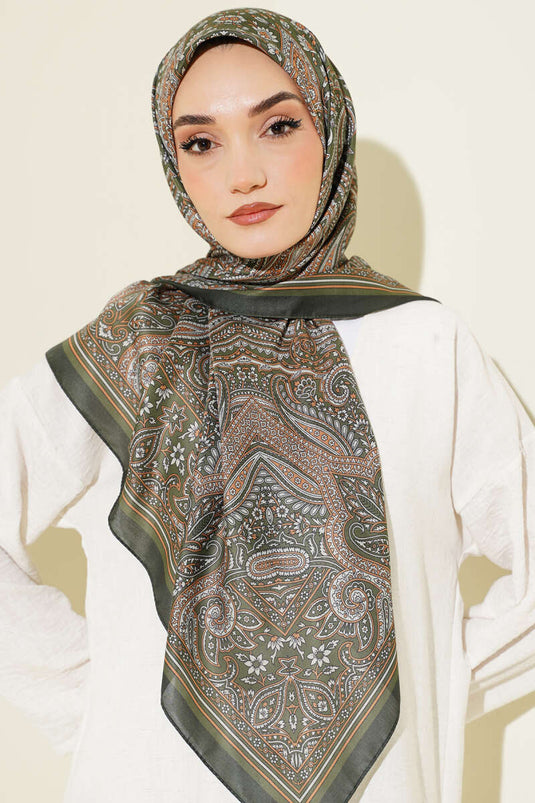 120 cm Ethnic Pattern Scarf Emerald