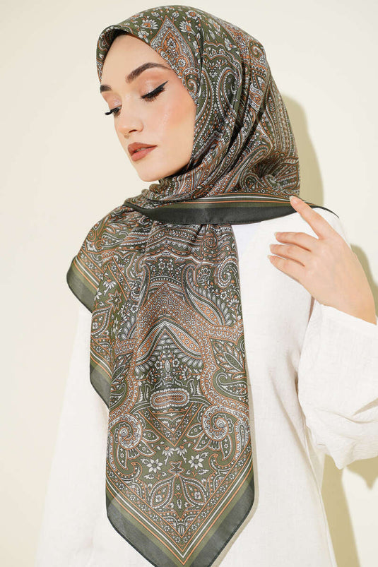 120 cm Ethnic Pattern Scarf Emerald