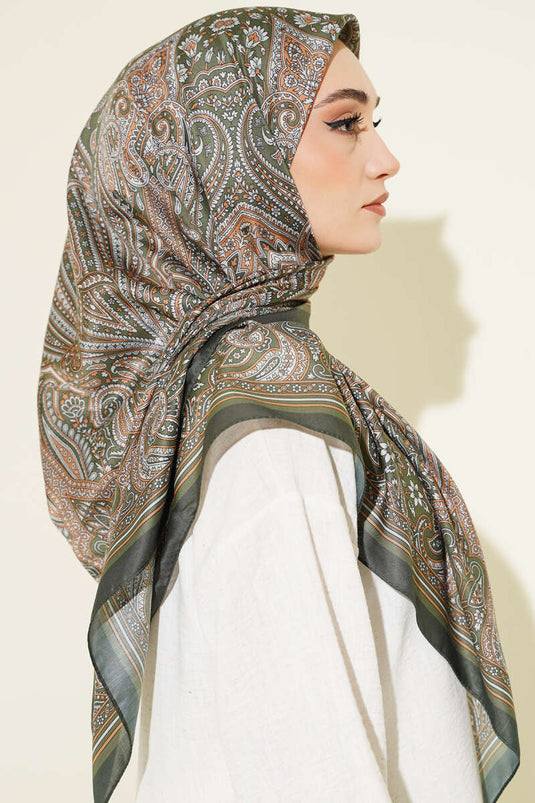 120 cm Ethnic Pattern Scarf Emerald
