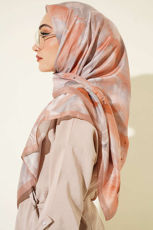 Écharpe Pastel Fleuri 120 Cm Latte