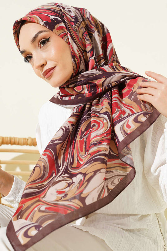 120 cm Spiral Multicolored Scarf Brown