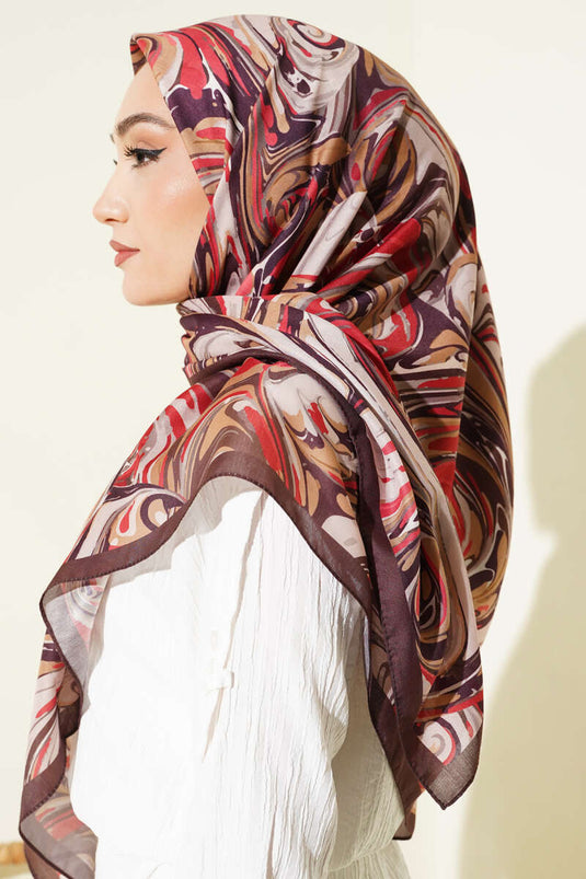 120 cm Spiral Multicolored Scarf Brown