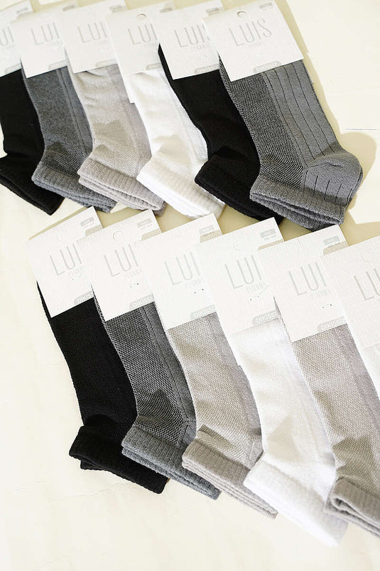 Lot de 12 chaussettes invisibles pour homme assorties 1