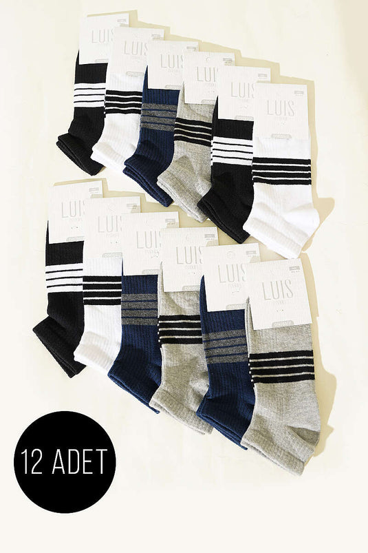 Lot de 12 chaussettes invisibles pour homme assorties 4
