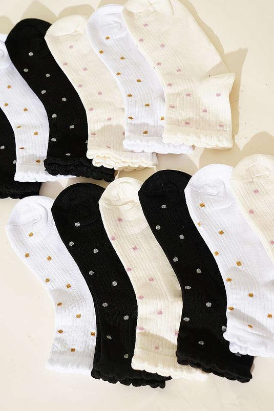 12-Pack Women's Short Cuff Socks Assorted 4