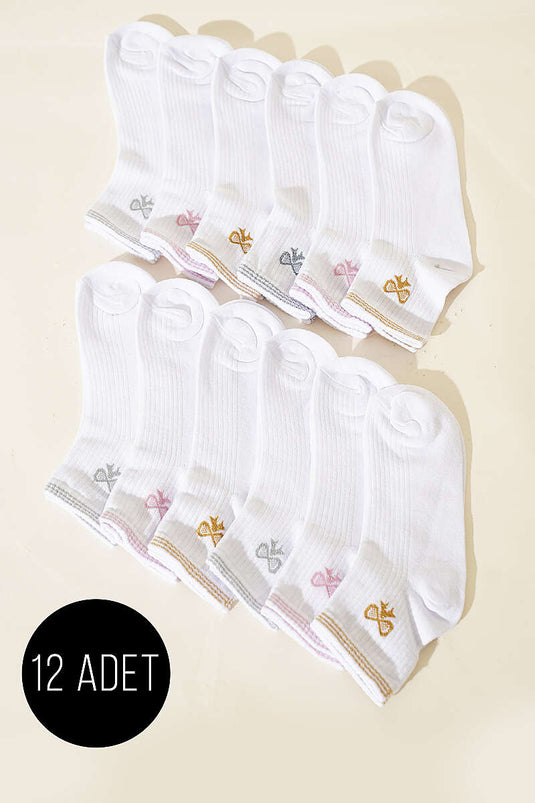 12-Pack Women's Short Cuff Socks Assorted 5