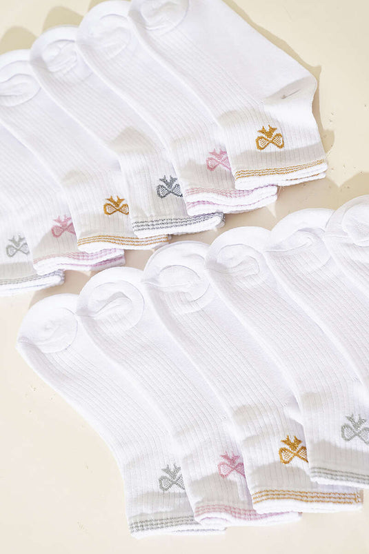 12-Pack Women's Short Cuff Socks Assorted 5