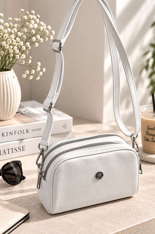 Bolso Blindado De Dos Compartimentos Blanco