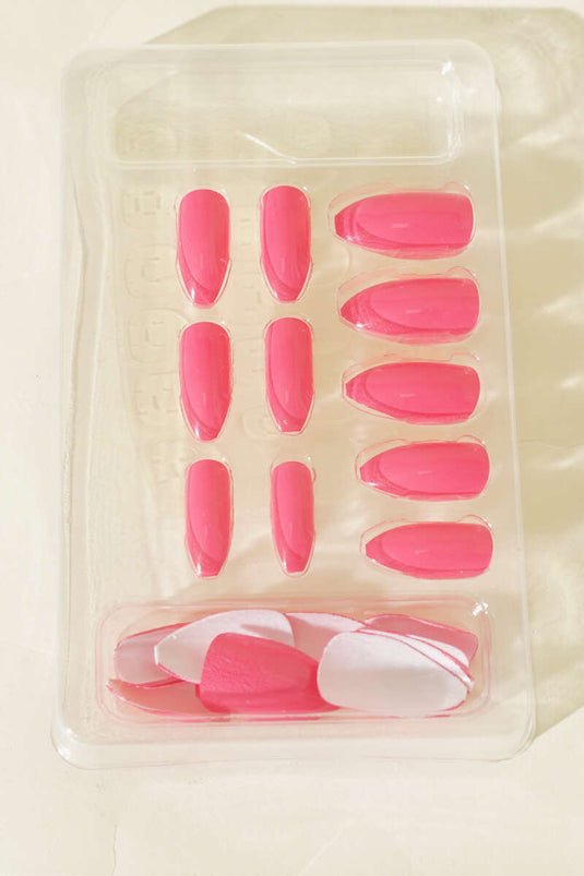 24er-Packung selbstklebende künstliche Fingernägel, Fuchsia