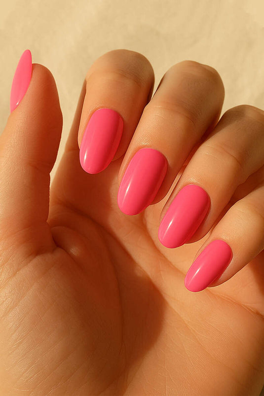 عبوة من 24 قطعة من الأظافر الاصطناعية ذاتية اللصق، لون فوشيا
