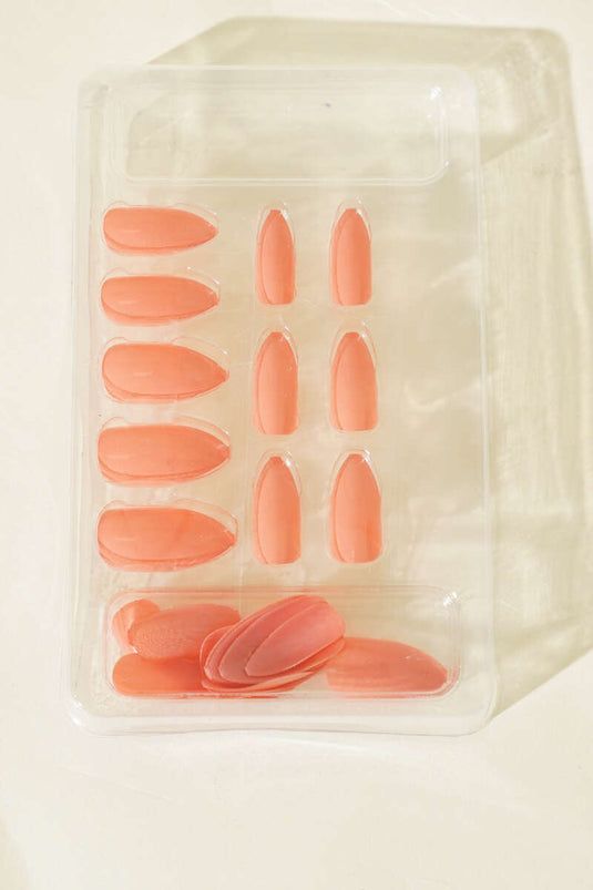 24er-Packung selbstklebende künstliche Fingernägel, Lachsfarben