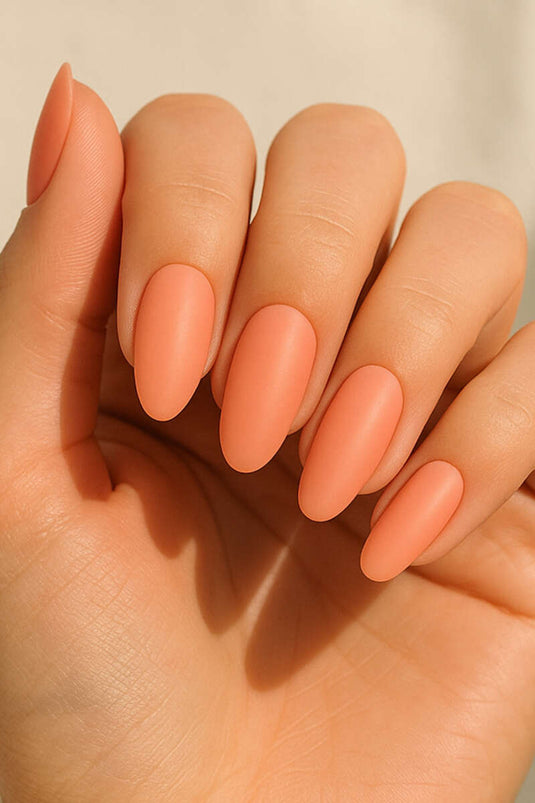 عبوة من 24 قطعة من الأظافر الاصطناعية ذاتية اللصق، لون السلمون