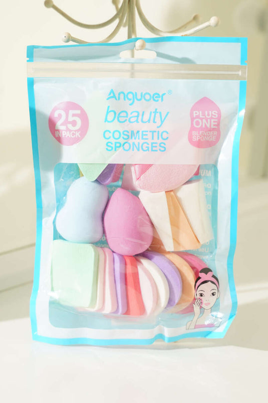 Set Da 25 Spugnette Per Trucco Assortite