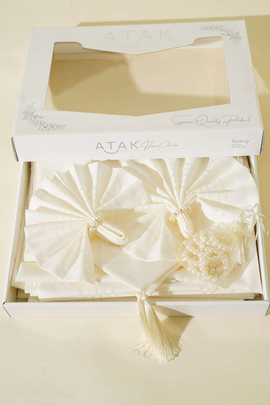 طقم مائدة مكون من 26 قطعة بلون عاجي