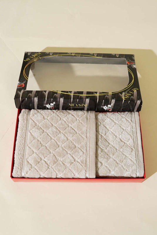 2-Piece Mother and Daughter Towel Set Beige