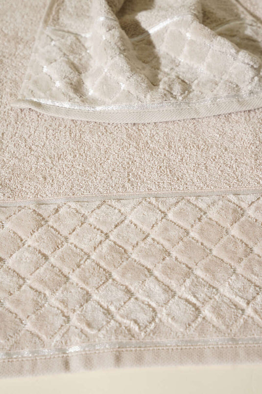 2-Piece Mother and Daughter Towel Set Beige