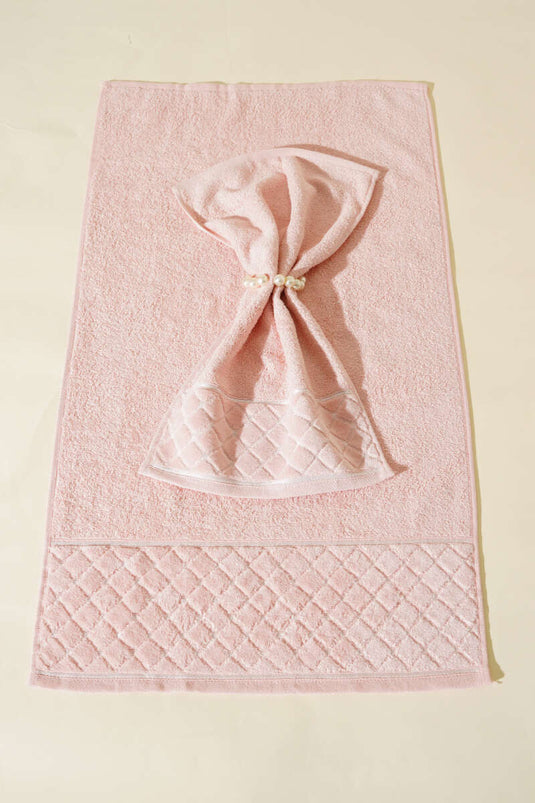 Ensemble de serviettes mère-fille 2 pièces, rose poudré