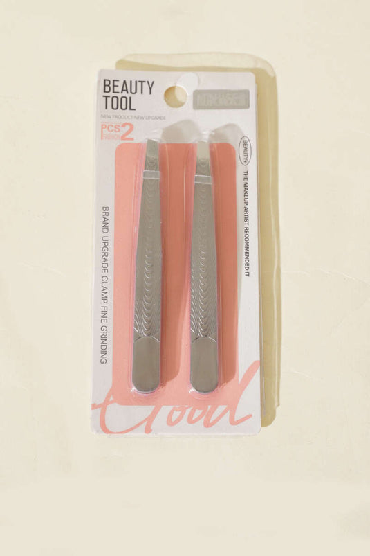 2-teiliges Pinzettenset, Grau