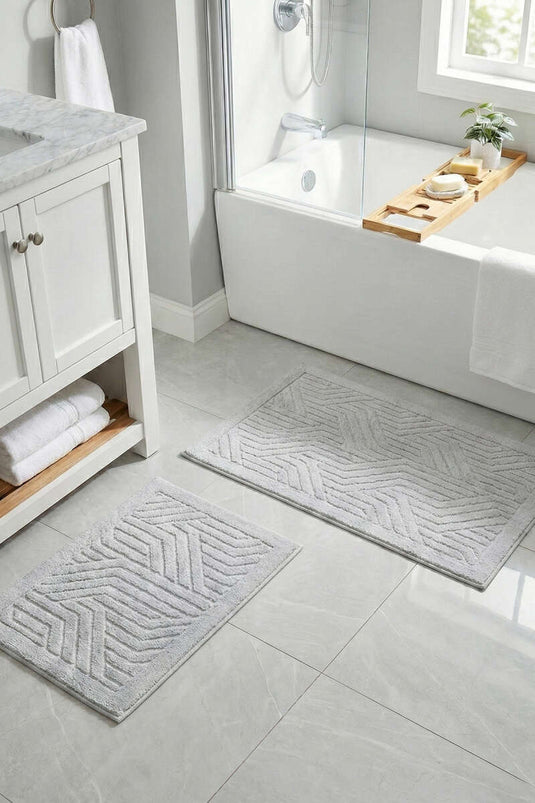 Ensemble de toilettes de luxe en relief 2 pièces gris
