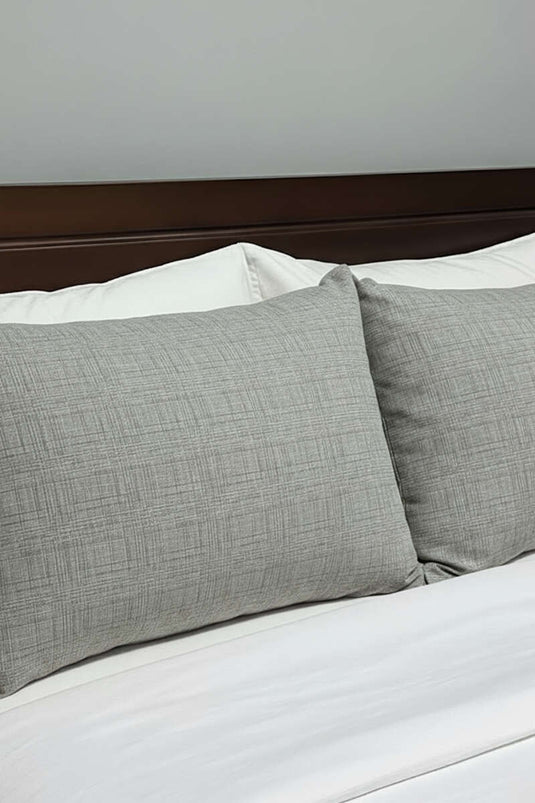 Set van 2 polycotton kussenslopen in roetgrijs