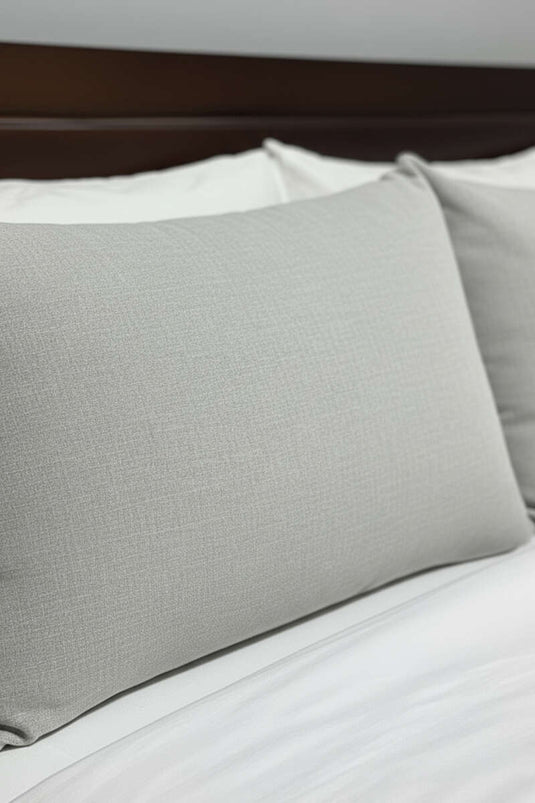 Ensemble De 2 Taies D'oreiller En Polycoton Gris