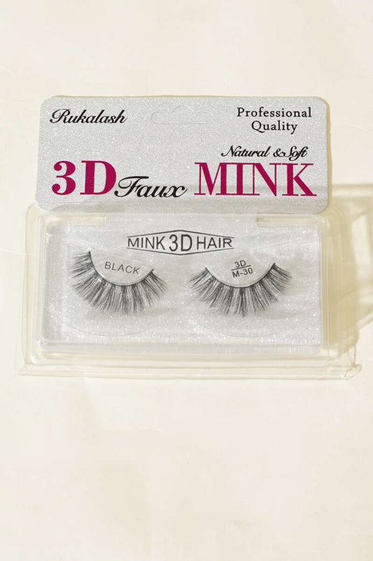 رموش صناعية طبيعية ثلاثية الأبعاد رقم 30، لون أسود