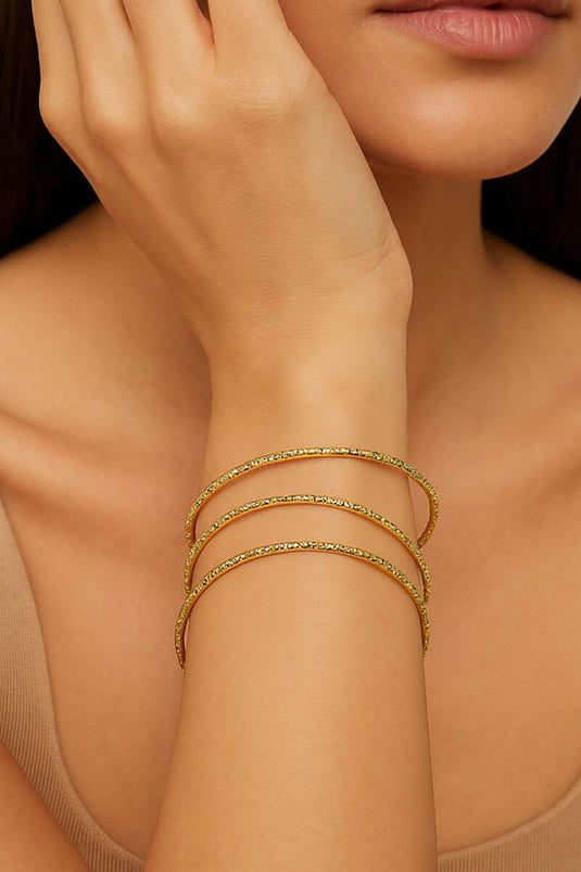 سوار أجدا ذهبي مكون من 3 قطع، 60 مم