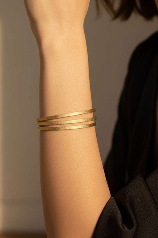 3-piece 65mm Glittery Ajda Bracelet Gold