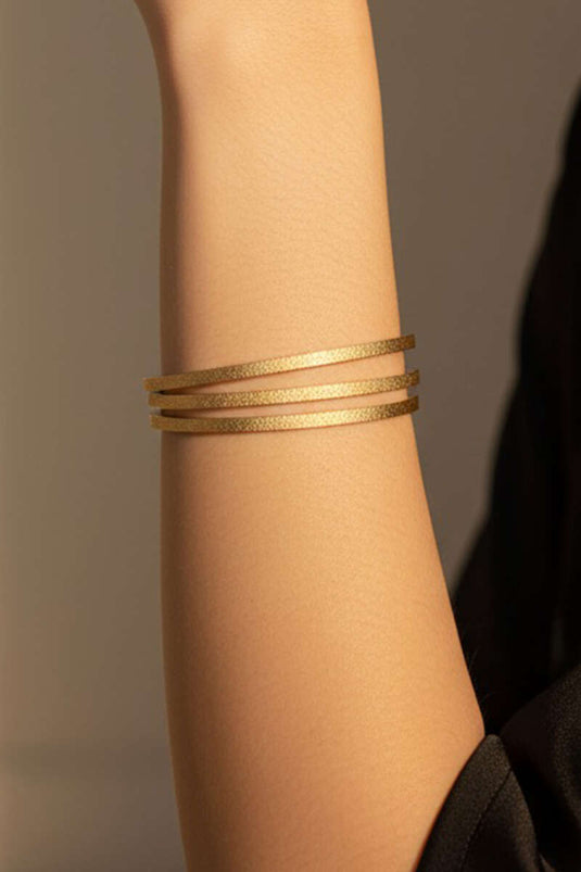 3-piece 65mm Glittery Ajda Bracelet Gold