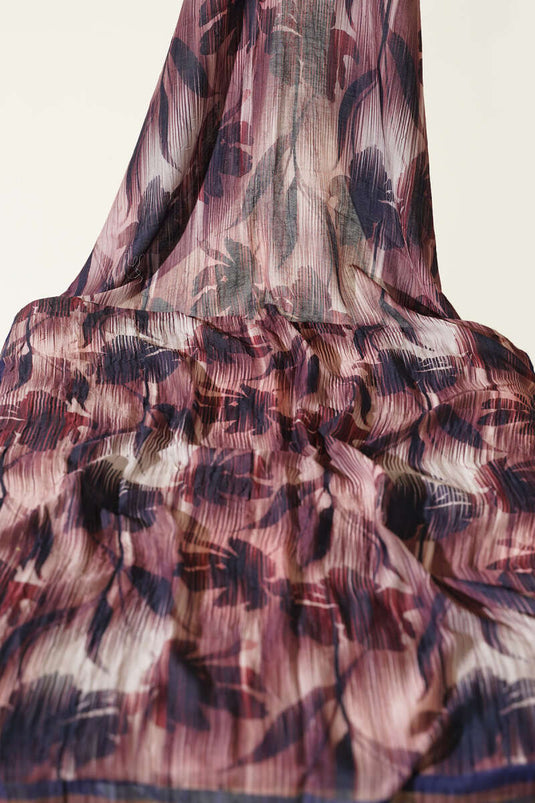 3-Piece Watercolor Pattern Bamboo Crinkle Shawl Set Assorted