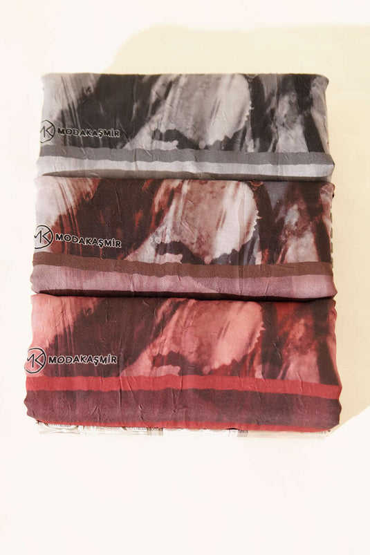 3-piece Ashira Pattern Bamboo Crinkle Shawl Set Assorted 1