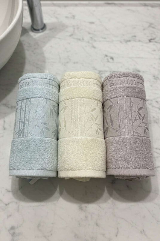 Set of 3 Bamboo Breeze Hand and Face Towels Assorted 1