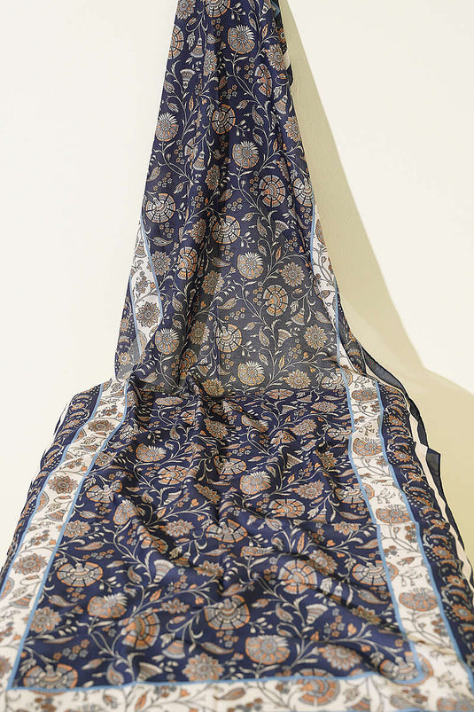3-Piece Soft Scarf Set with Flower Motif Assorted