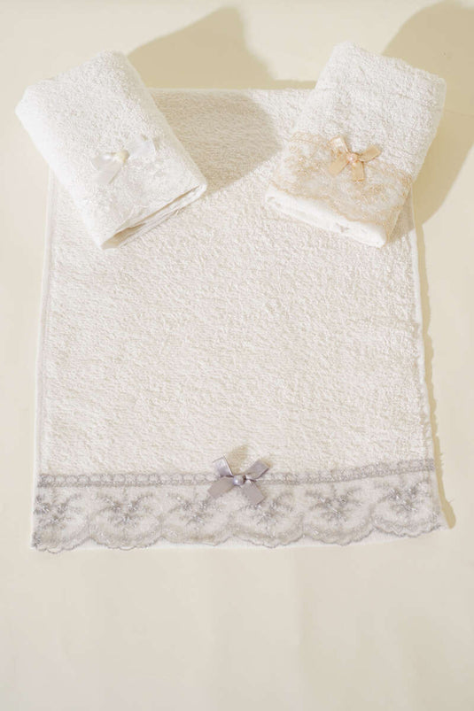 Assortiment de 3 torchons de cuisine en boîte avec nœud papillon (2 pièces)