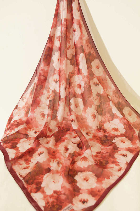 3-Piece Rose Patterned Soft Scarf Set