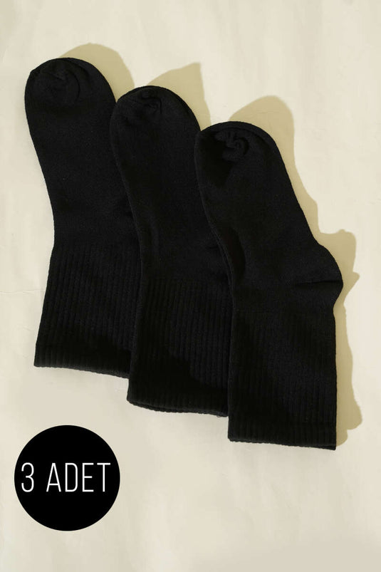 Lot de 3 paires de socquettes femme noir