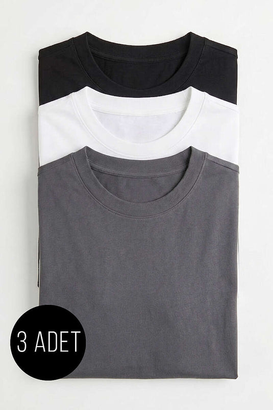 Set da 3 T-shirt oversize uomo a manica corta assortite 4