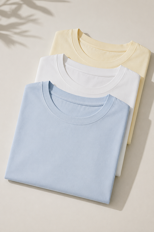 3'lü Kısa Kollu Oversize Erkek T-shirt Asorti 9