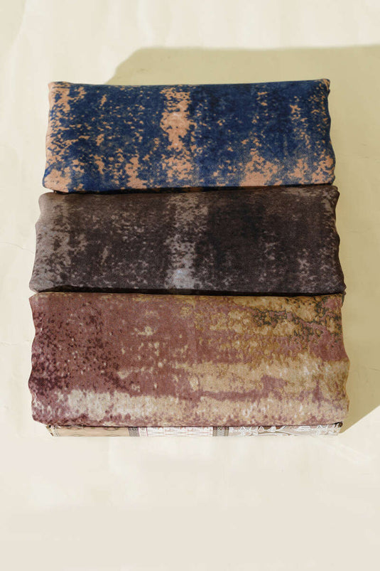 3-Piece Marble Patterned Modern Scarf Set Assorted