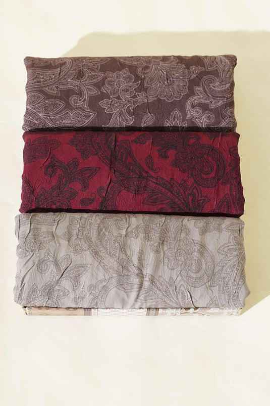 3'lü Retro Desenli Bambu Kraş Şal Seti