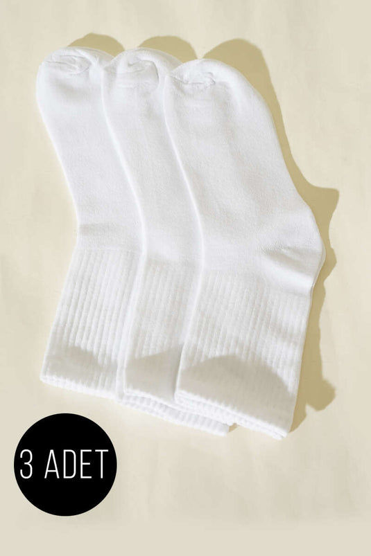 Lot de 3 paires de socquettes pour femme blanc